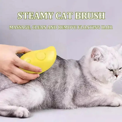 3-in-1 Electric Steamy Brush for Cats & Dogs – Steam Brush, Sprayer, and Massaging Pet Grooming Tool for Shedding - Hiccupzz