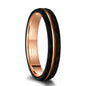Tigrade 4mm 6mm 8mm Black Tungsten Rings for Men Women Thin Rose Gold Groove Hammered Wedding Band Ring Comfort Fit Size 5-14 - Hiccupzz