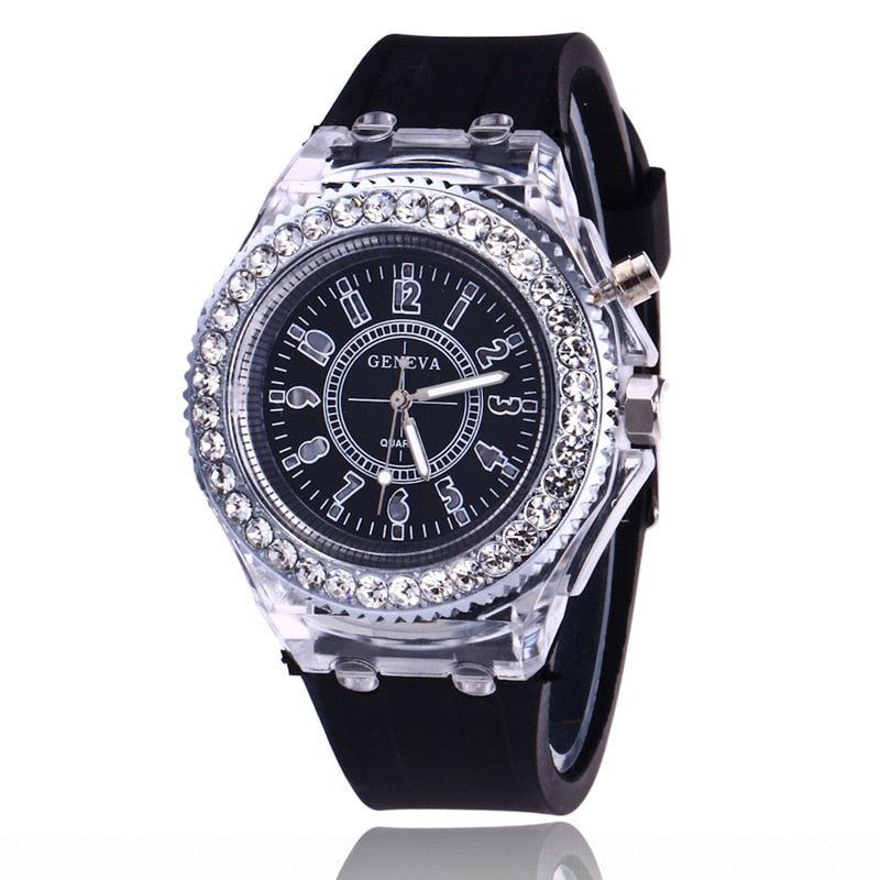 Flash Luminous Rhinestone Led Watch Trends for girls