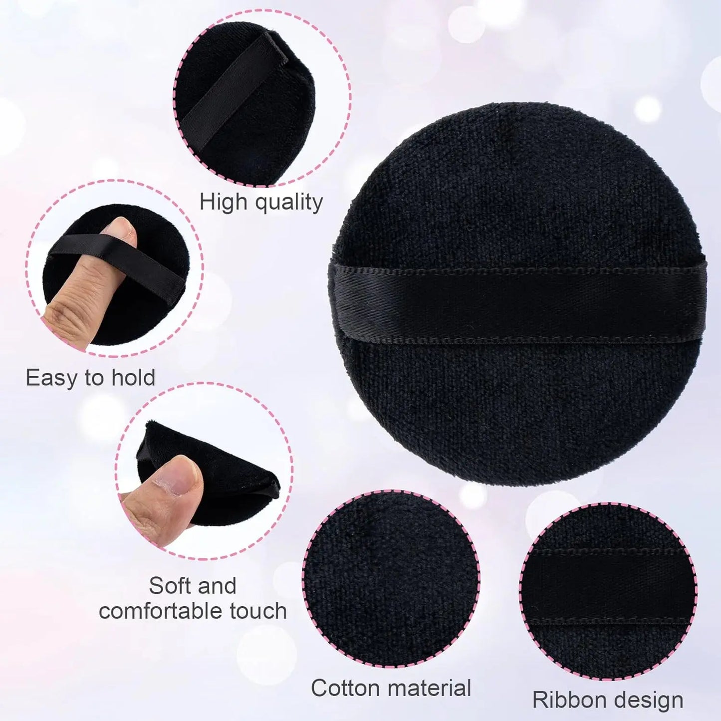 Wholesale Black Velet Powder Puffs with Box Makeup Sponges Wet Dry Use Setting Powder Pad Blush BB Cream Foundation Makeup Puff