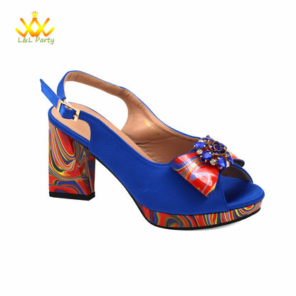 Appliques Specials Italian Design Nigerian Women Shoes Matching Bag Set in Red Color INS Hot Sale Sandals - Hiccupzz