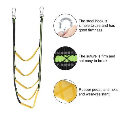 3/4/5 Step Boat Ladder Yacht Side Hanging Ladder Folding Portable Boarding Ladder Nylon Rope Ladder Lifter Marine Accessories - Hiccupzz