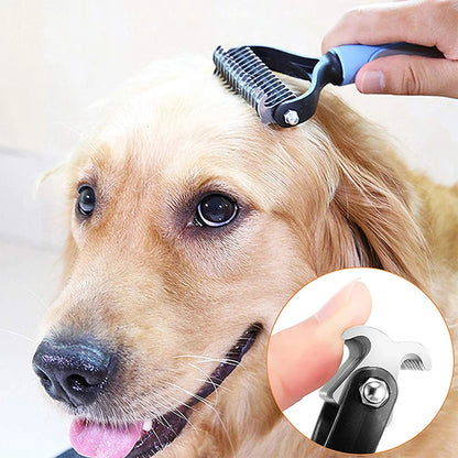 Professional Pet Deshedding Brush - Dog Hair Remover & Knot Cutter for Cats and Puppies | Grooming & Shedding Comb for Dogs - Hiccupzz