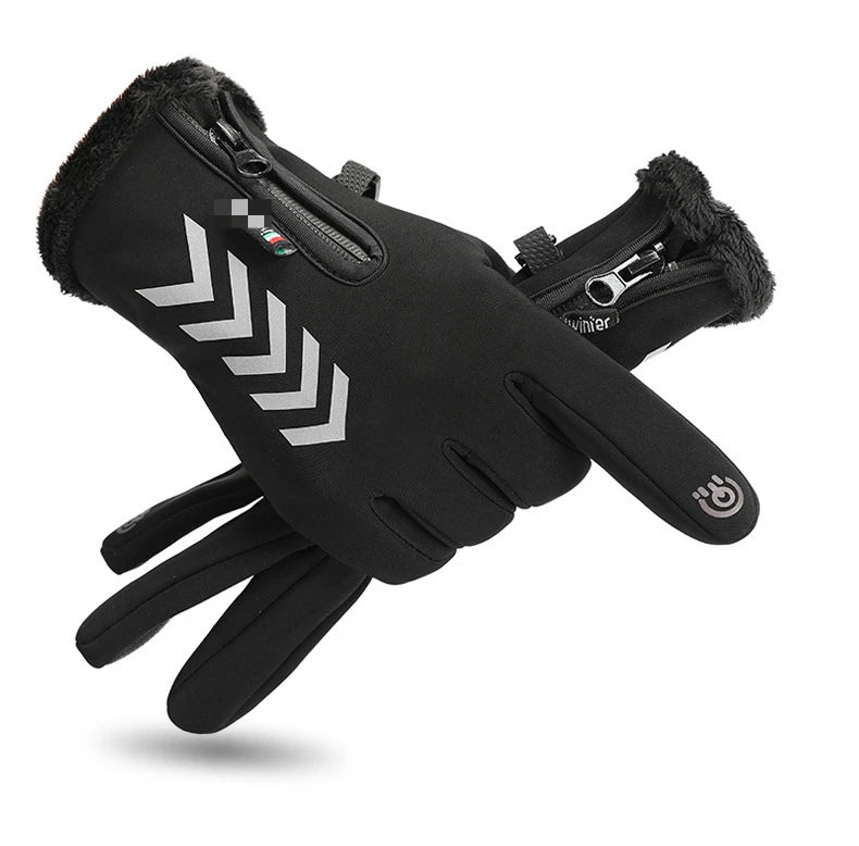 Men's Winter Waterproof Cycling Gloves - Touch Screen, Fleece, Non-slip, Warm Full Finger Gloves