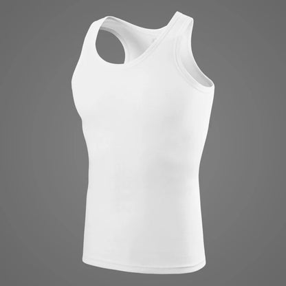 Men's Pure Cotton Fitted Vest - Summer Sleeveless Training T-Shirt - Hiccupzz