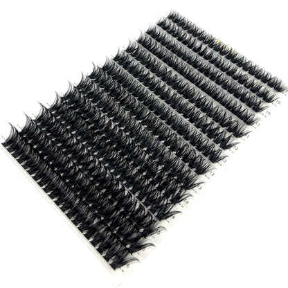 Mixed Tray Individual Lashes (30D, 40D, 60D, 80D) - 3D Russian Volume Eyelashes, Soft Natural Mink Lash Clusters, False Eyelashes - Hiccupzz