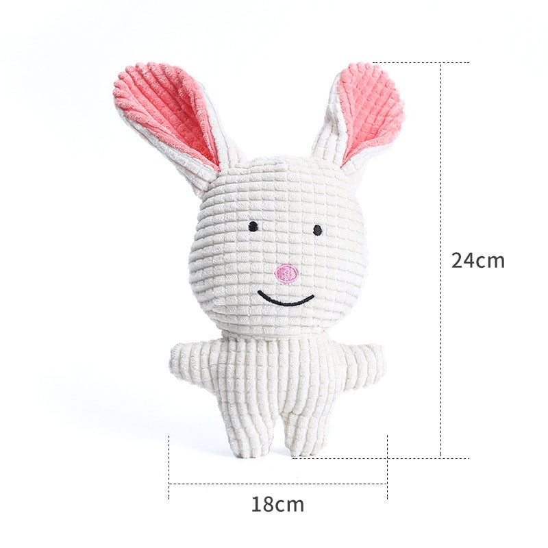 Fun Pet Toy Donkey Shape Corduroy Chew Toy For Dogs Puppy Squeaker Squeaky Plush Bone Molar