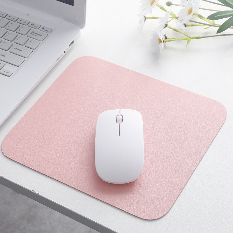 Waterproof PU Leather Mouse Pad Gaming Mouse Pad Simple Solid Color Antislip Computer Desk Accessories School Office Accessories