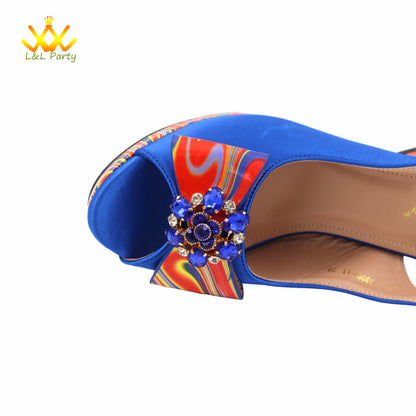 Appliques Specials Italian Design Nigerian Women Shoes Matching Bag Set in Red Color INS Hot Sale Sandals - Hiccupzz