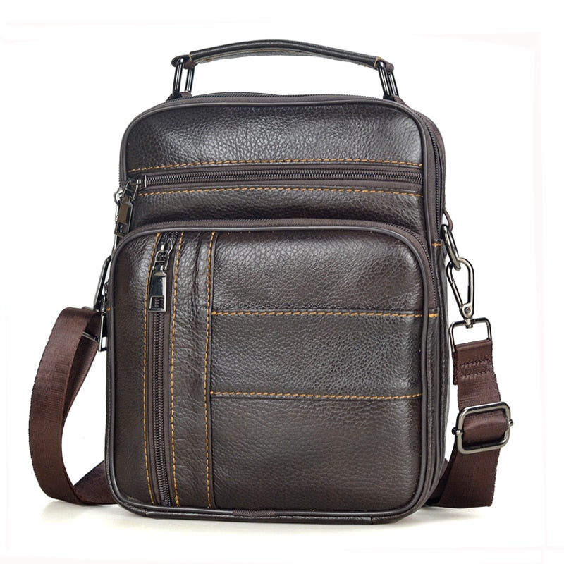 Bolso de mano de piel natural para hombre para tableta