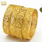 Dubai 24K Gold Color Bracelets for Women - Luxury Designer Indian Bangles, African Arabic Wedding Bridal Jewelry - Hiccupzz