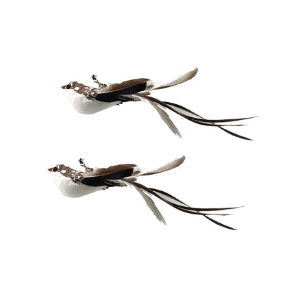 Simulation Bird Interactive Funny Cat Stick Toy Furry Feather Bird With Bell Sucker Cat Stick Toy Kitten Playing Toy - Hiccupzz