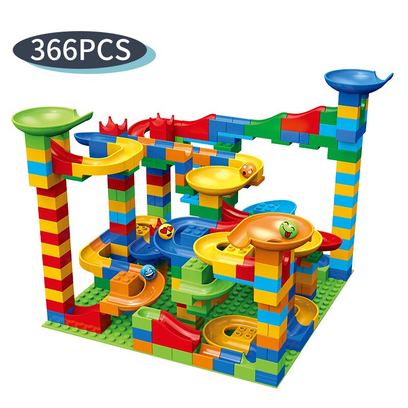 Marble Run Race and Small Size Building Blocks DIY Toys