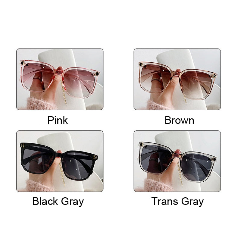 Women Vintage Square Oversized Sun Glasses