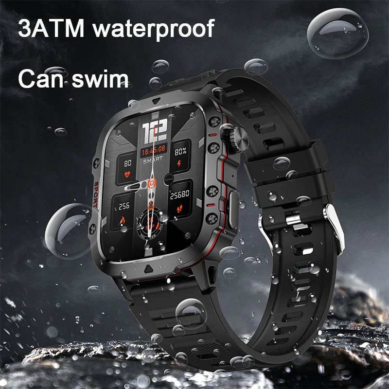 Xiaomi Military Smart Watch for Men - 1.96'' IP68 5ATM Outdoor Sports Fitness Tracker with BT Call & Health Monitor