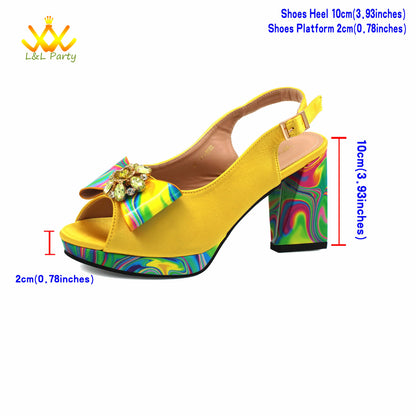 Appliques Specials Italian Design Nigerian Women Shoes Matching Bag Set in Red Color INS Hot Sale Sandals - Hiccupzz