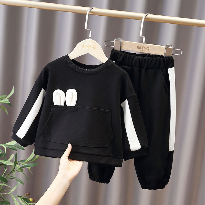 Girls' Autumn Clothing Suits Children 2022 New Spring and Autumn Western Style Fashion Cute Loose Baby Girl Two-Piece Suit