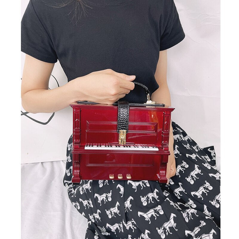 Piano Acrylic Box Shaped Women Purses and Handbags Designer Shoulder Bags