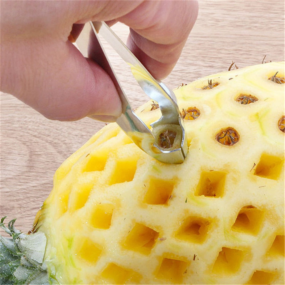 Stainless Steel Strawberry Huller Fruit Peeler Pineapple Corer Slicer Cutter Kitchen Knife Gadgets Pineapple Slicer Clips New - Hiccupzz