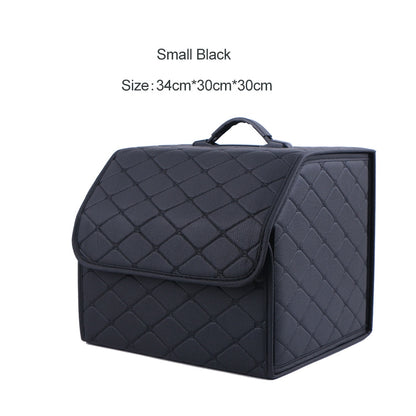 Car Trunk Organizer Box Large Capacity Auto Multiuse Tools Storage Bag Stowing Tidying Leather Folding For Emergency Storage Box - Hiccupzz