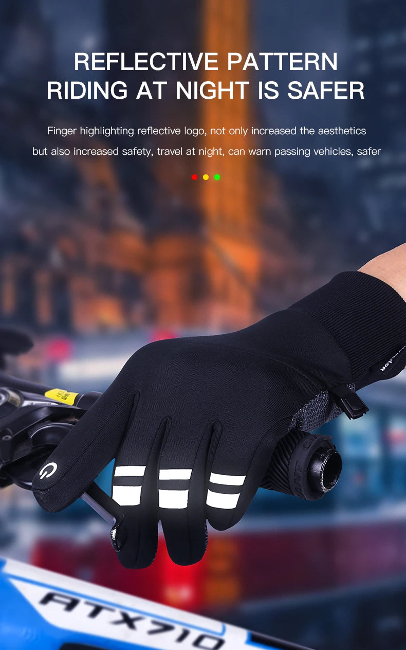 Winter Cycling Gloves - Touch Screen Waterproof Motorcycle Gloves