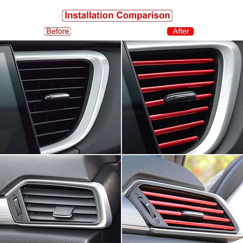 10PCS 20cm Car Air Conditioner Outlet Decorative U Shape Molding