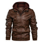Men's Leather Jacket Autumn PU Biker Coat Casual Motorcycle Style EU Size - Hiccupzz