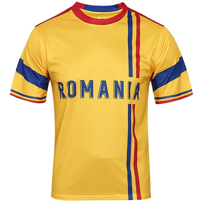 Euro Romania high quality 100% polyester short-sleeved soccer shirt - Hiccupzz