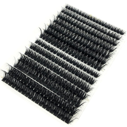 Mixed Tray Individual Lashes (30D, 40D, 60D, 80D) - 3D Russian Volume Eyelashes, Soft Natural Mink Lash Clusters, False Eyelashes - Hiccupzz