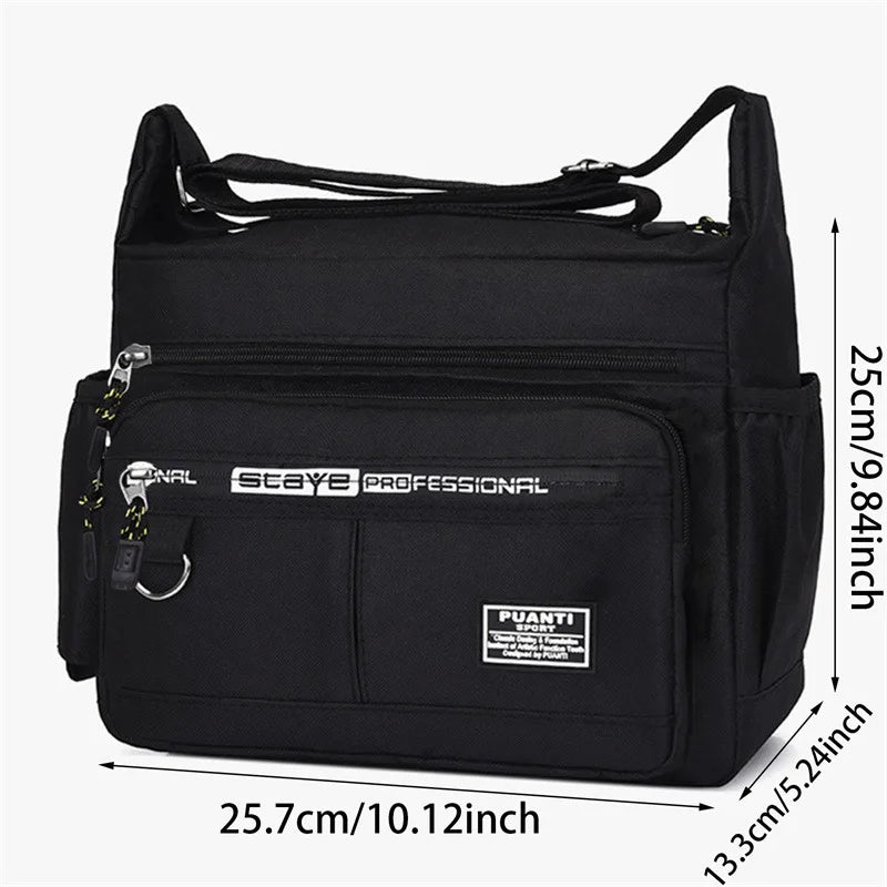 Men's Messenger Bag - Small Waterproof Oxford Crossbody Sling Pack