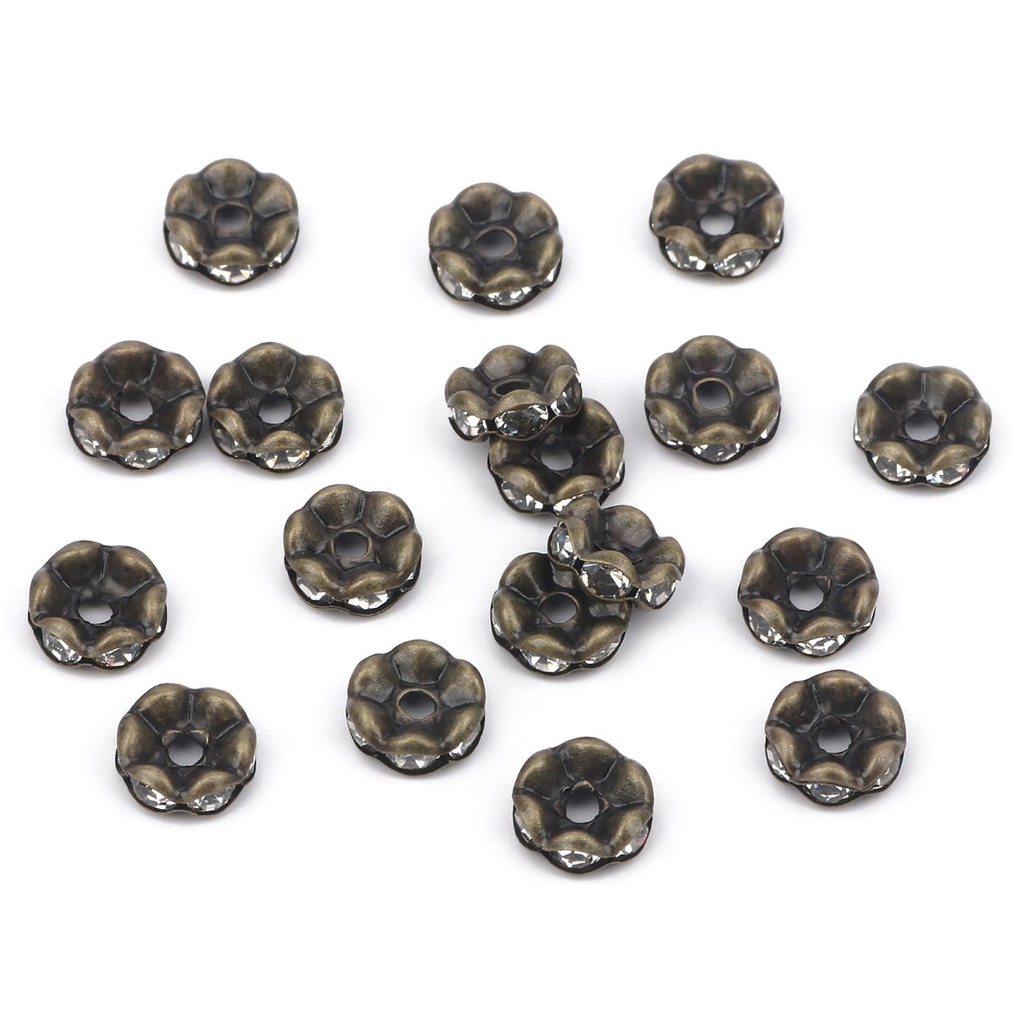 50pcs/lot  Crystal Round Loose Spacer Beads for DIY Making Bracelet Necklace Accessories