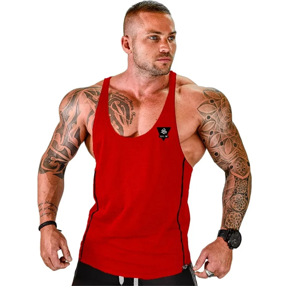 Men's Bodybuilding Tank Top - 2021 Cotton Sleeveless Gym Shirt