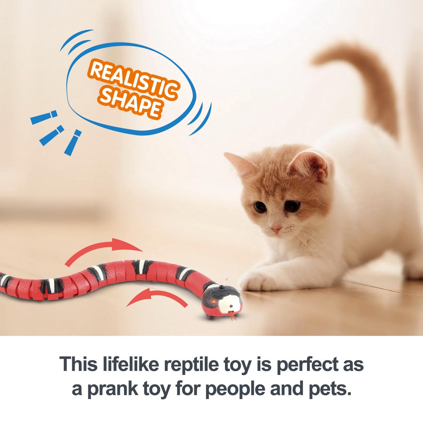 Smart Sensing Snake Interactive Cat Toys Automatic Toys For Cats USB Charging Accessories Kitten Toys for Pet Dogs Game Play Toy - Hiccupzz