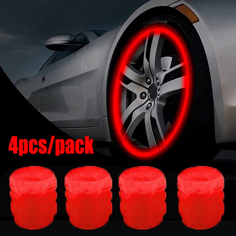 12Pcs Car Luminous Tire Valve Caps Fluorescent