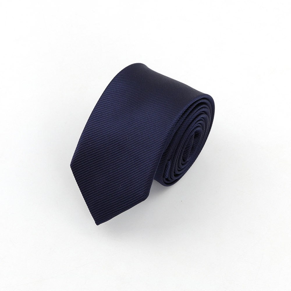 Men Solid Classic Ties Formal Striped Business 6cm Slim Necktie for Wedding Tie Skinny Groom Cravat - Hiccupzz