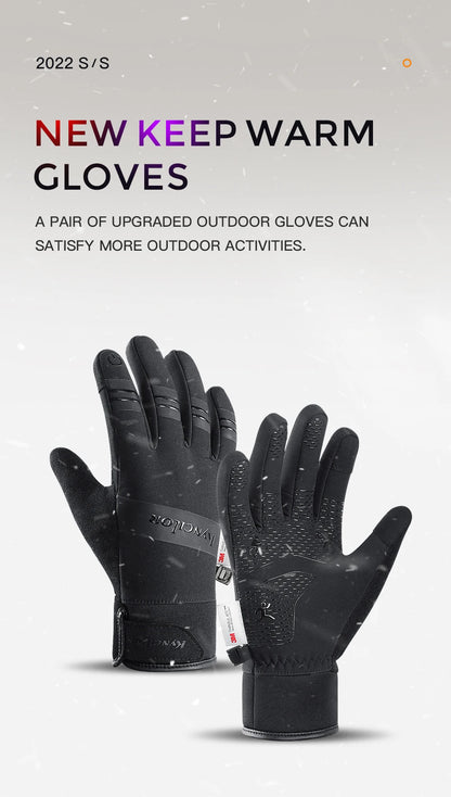 3M Black Waterproof Winter Gloves - Warm Cycling, Outdoor Sports