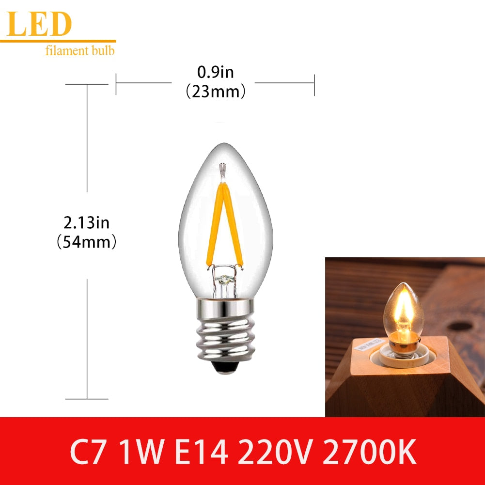 LED Filament Light Bulb Clear Glass Ampoule