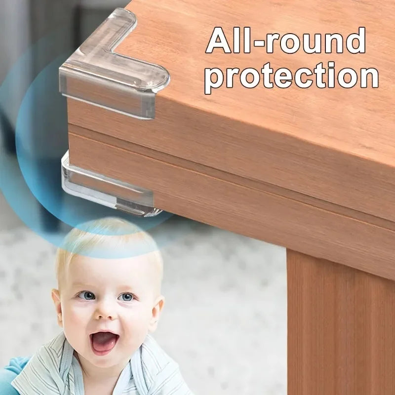 Baby Safety Silicone Table Corner Protectors - Transparent Furniture Edge Protection Covers