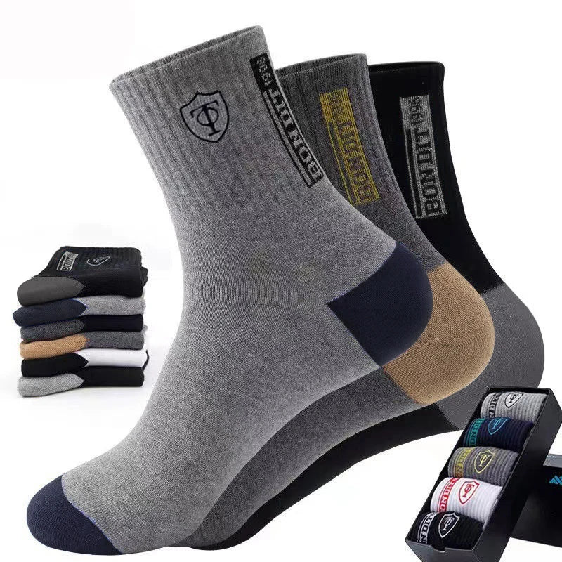 10 Pairs Breathable Cotton Sports Socks - Bamboo Fiber Sweat-Absorbing Deodorant Socks