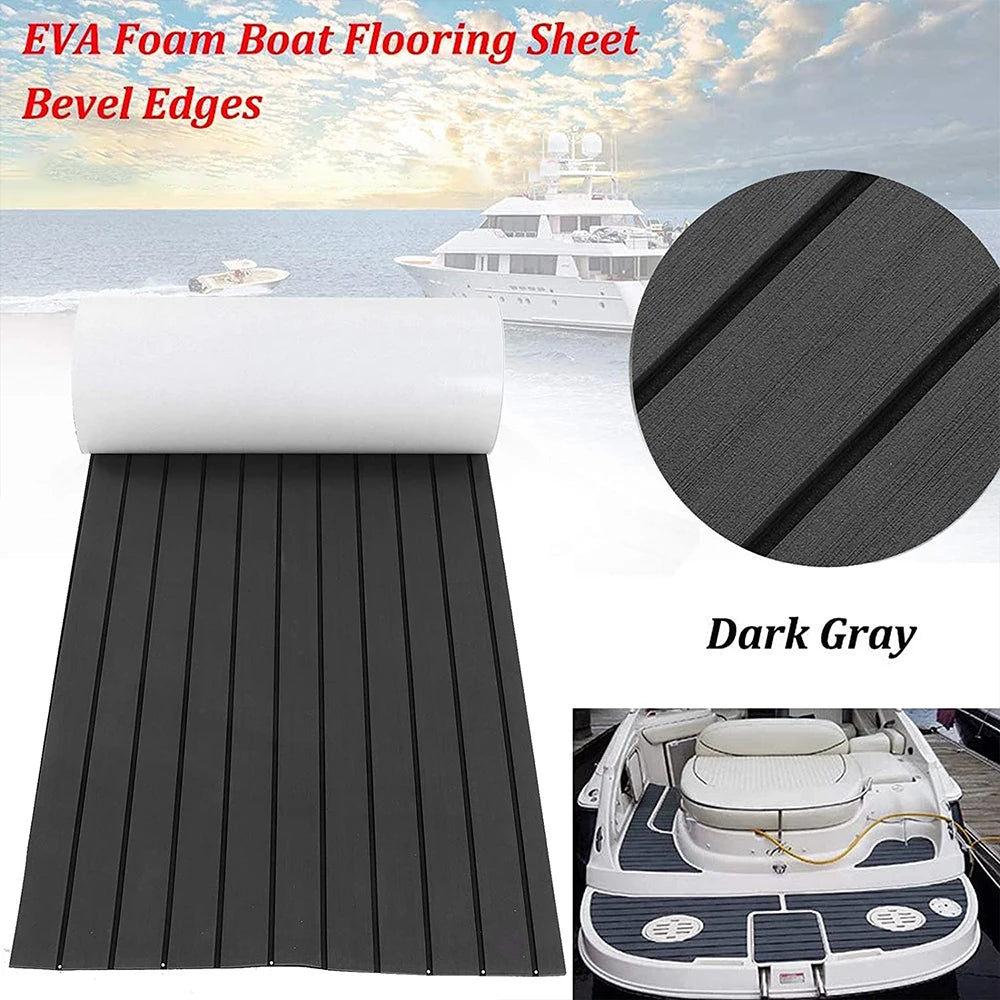 600x2400x5mm EVA Foam Faux Teak Boat Decking Mat Brown Deck Sheet Yacht Flooring Anti Skid Mat Self Adhesive Vehicle Pad