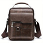 Men's PU Leather Shoulder Bag - Fits 9.7'' iPad, Business Crossbody Messenger Bag with Flap for Travel