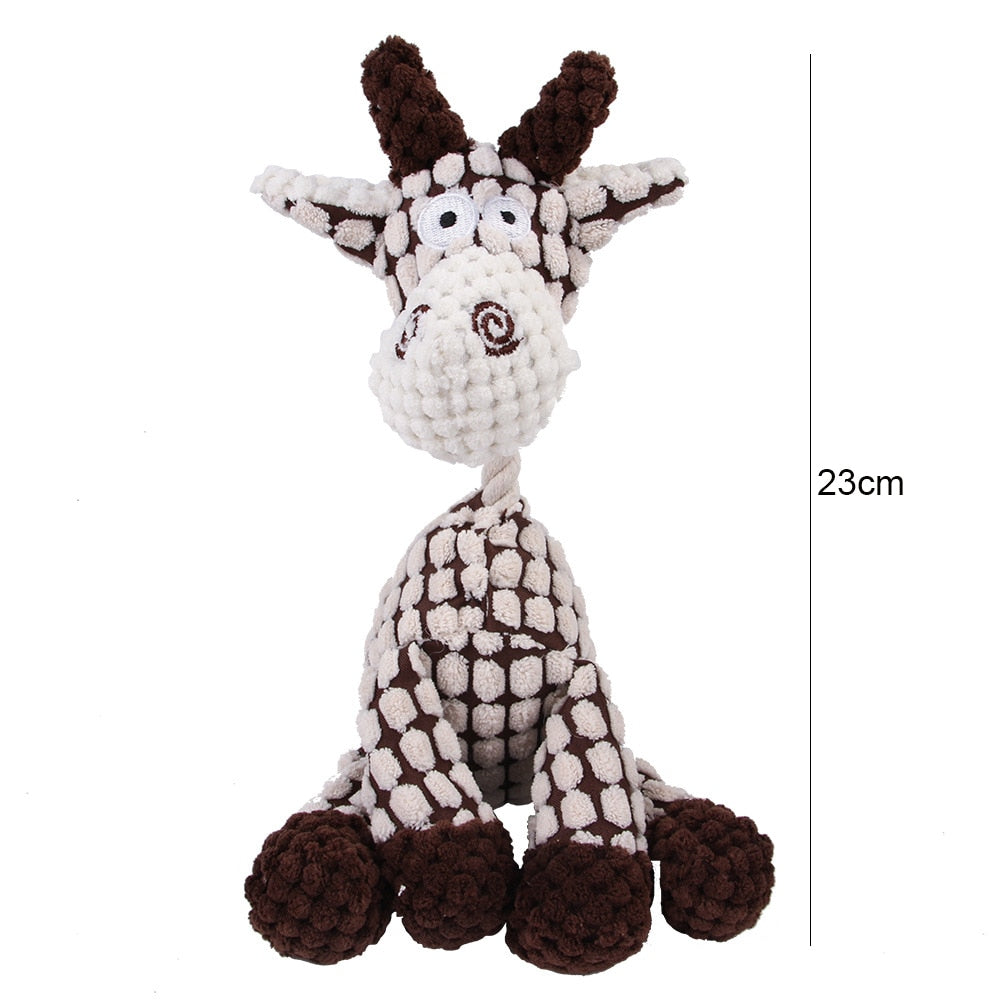 Fun Pet Toy Donkey Shape Corduroy Chew Toy For Dogs Puppy Squeaker Squeaky Plush Bone Molar