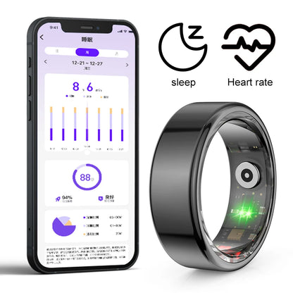R02 Smart Ring Multifunctional Tracker - Step, Heart Rate, Blood Oxygen, Sleep, Fitness - Waterproof for Men & Women - Hiccupzz