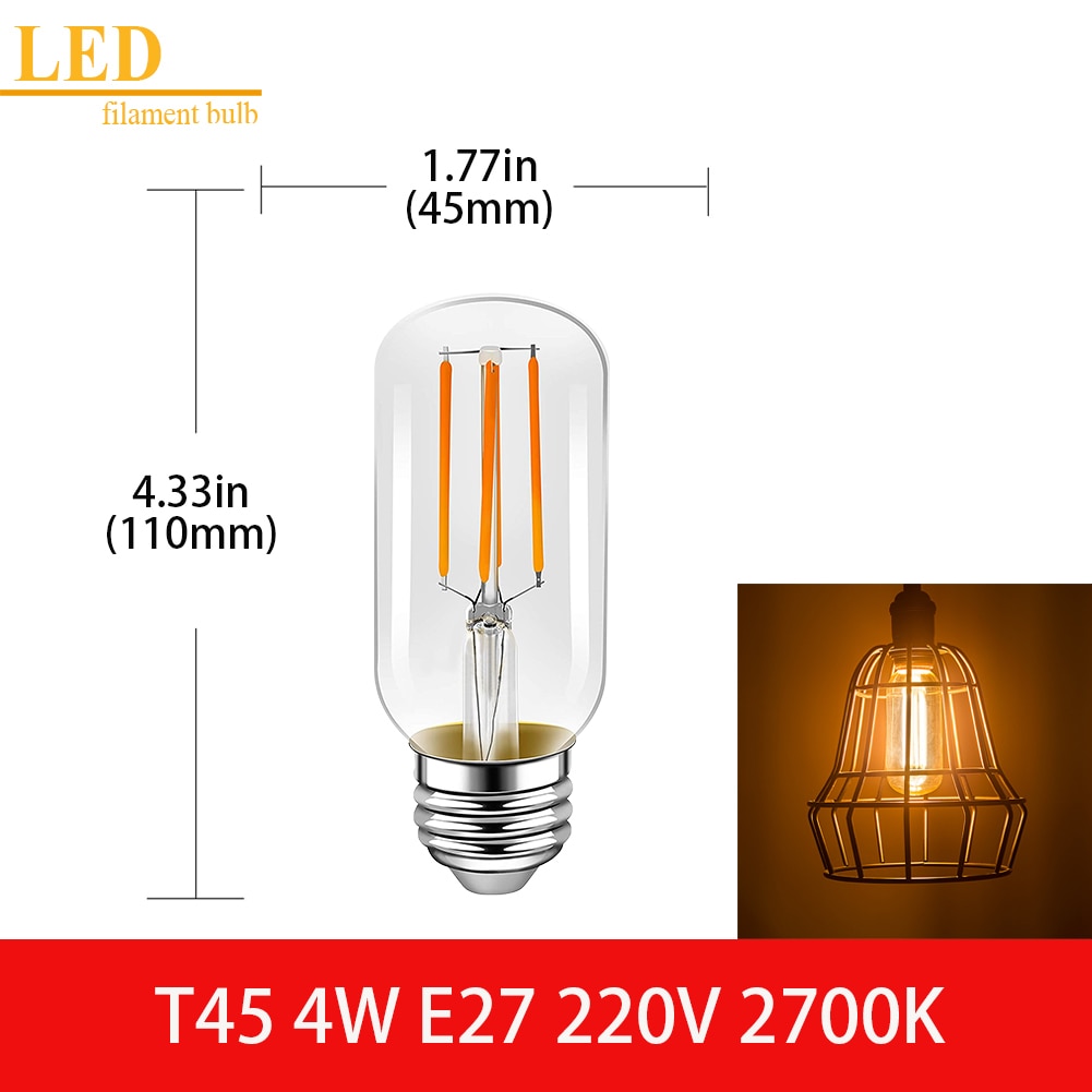 LED Filament Light Bulb Clear Glass Ampoule