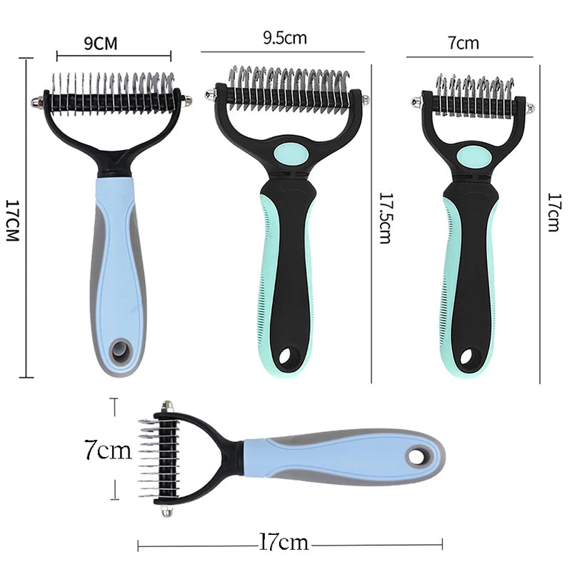 Professional Pet Deshedding Brush - Dog Hair Remover & Knot Cutter for Cats and Puppies | Grooming & Shedding Comb for Dogs