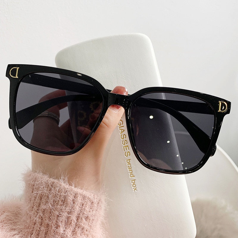 Women Vintage Square Oversized Sun Glasses