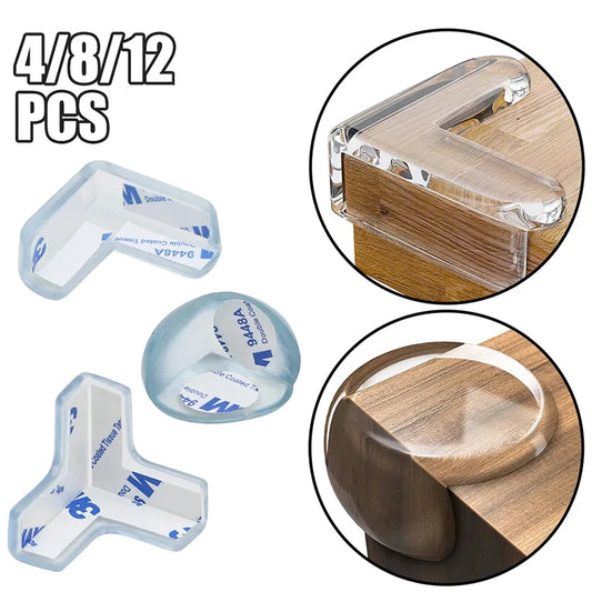 4 Pcs/8 Pcs/12 Pcs Baby Safety Silicone Table Corner Edge Protectors - Anti-Collision Guards for Children