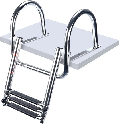 Boat Accessories Stainless Steel Boat Boarding Telescoping Ladder Sliding folding swimming Launching ladder With handrail - Hiccupzz