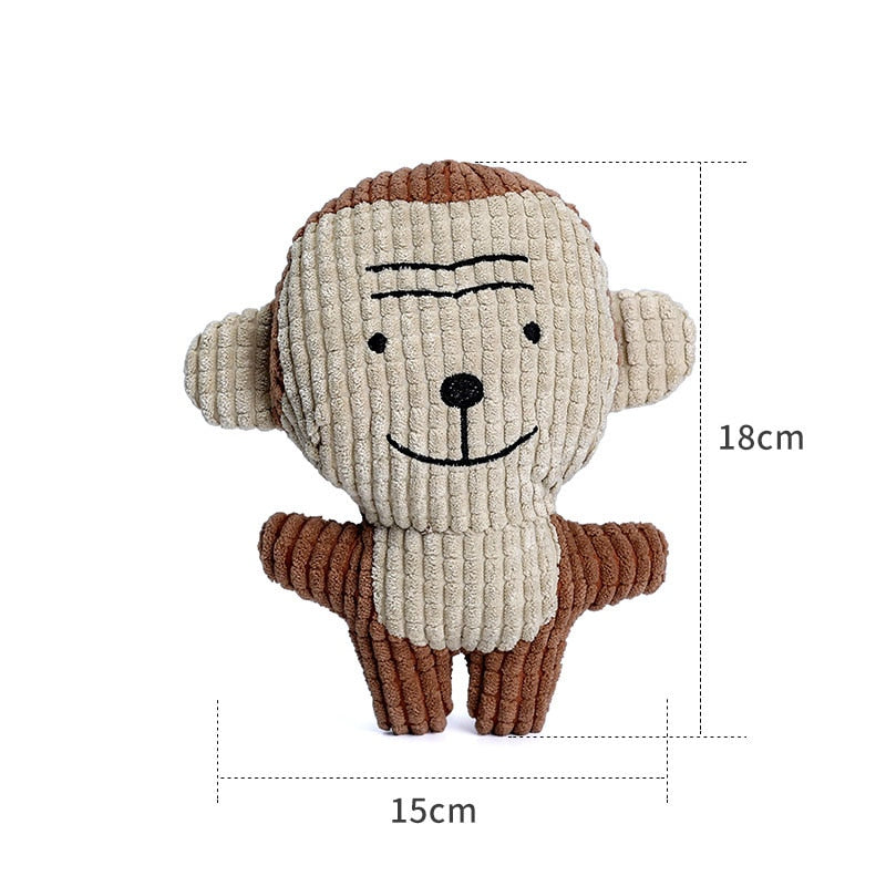 Fun Pet Toy Donkey Shape Corduroy Chew Toy For Dogs Puppy Squeaker Squeaky Plush Bone Molar