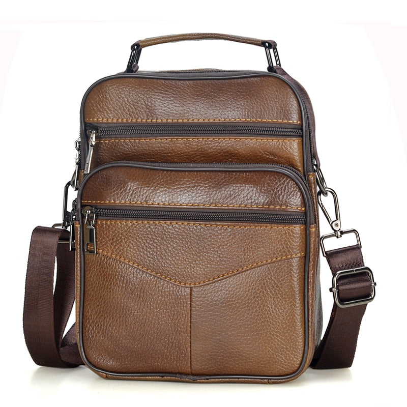 Bolso de mano de piel natural para hombre para tableta